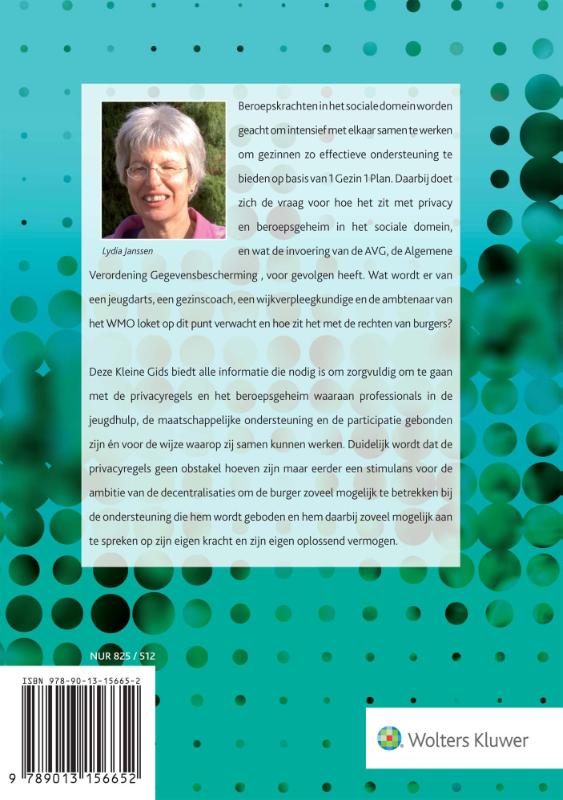Achterkant van De Kleine Gids AVG, Privacy en beroepsgeheim in het sociale domein