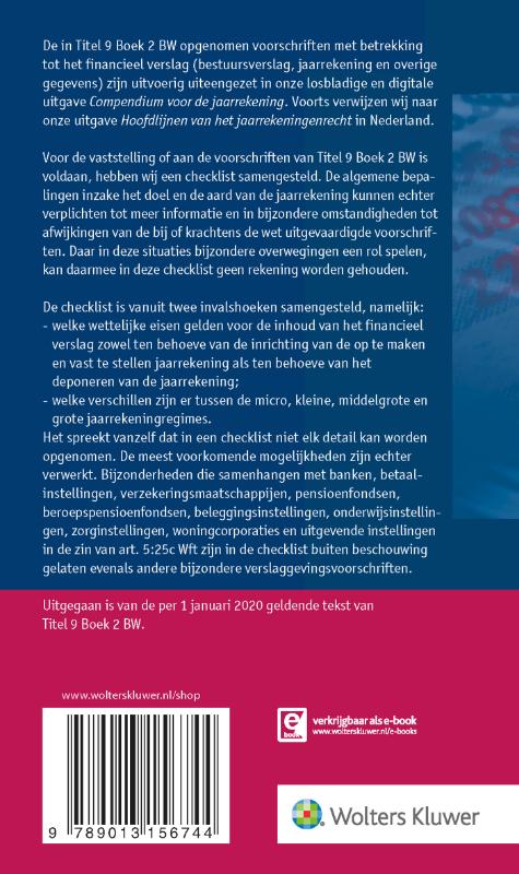 Achterkant van Checklist jaarrekening 2020