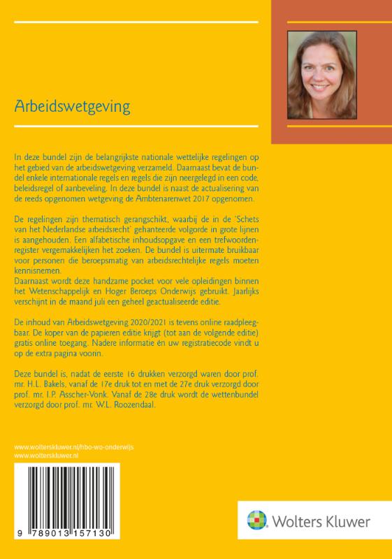 Achterkant van Arbeidswetgeving 2020/2021