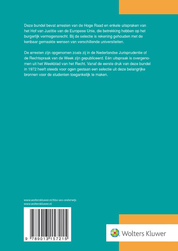 Achterkant van Arresten burgerlijk recht editie 2020