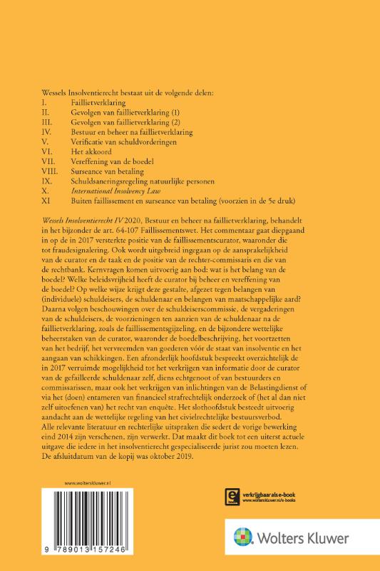 Achterkant van Bestuur en beheer na faillietverklaring