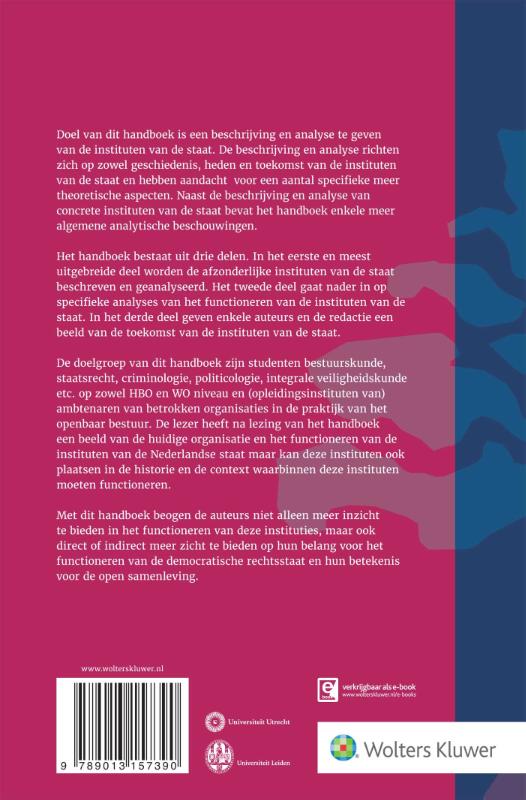 Achterkant van Instituten van de staat