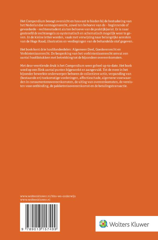 Achterkant van Compendium Nederlands vermogensrecht
