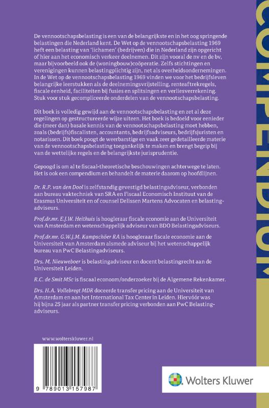 Achterkant van Compendium Vennootschapsbelasting