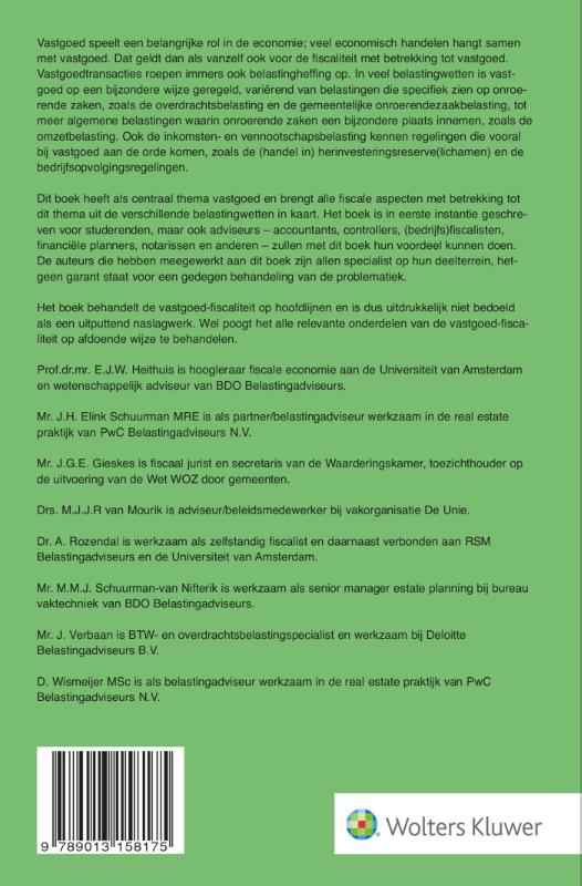 Achterkant van Hoofdzaken Fiscaliteit & Vastgoed