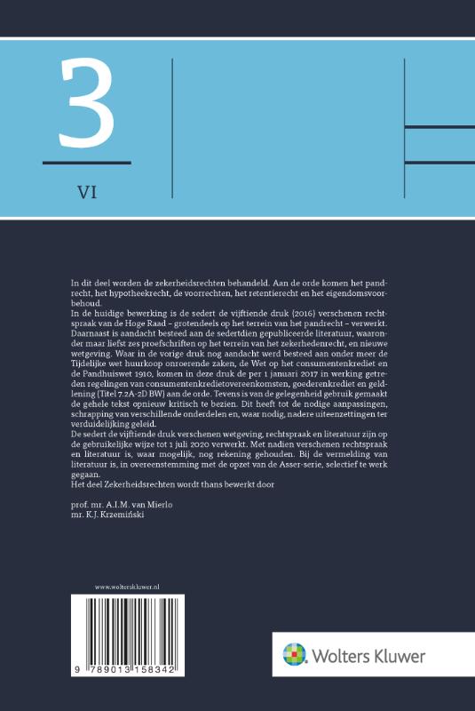 Achterkant van Asser 3-VI Zekerheidsrechten