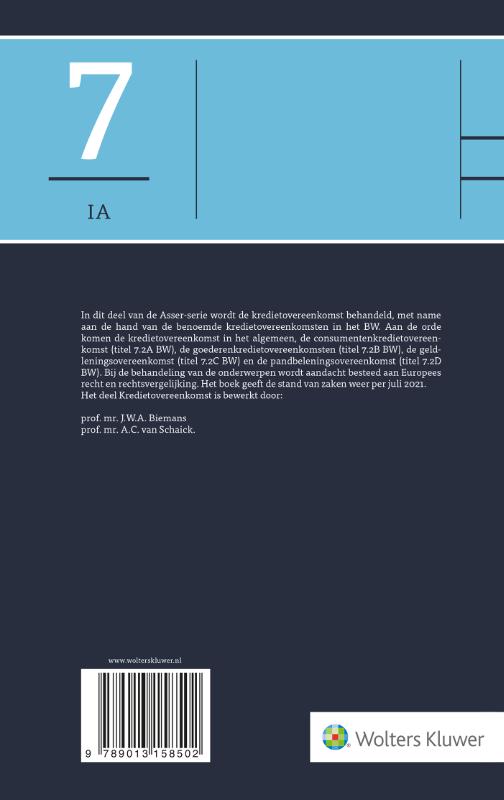 Achterkant van Kredietovereenkomst