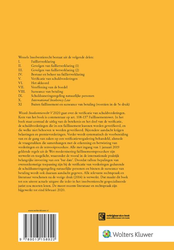 Achterkant van Verificatie van schuldvorderingen