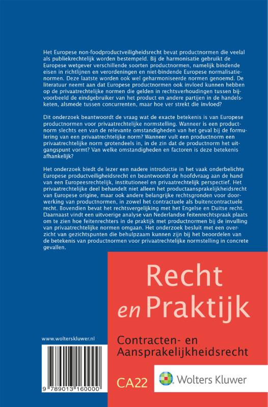 Achterkant van Europese productnormen en privaatrechtelijke normstelling
