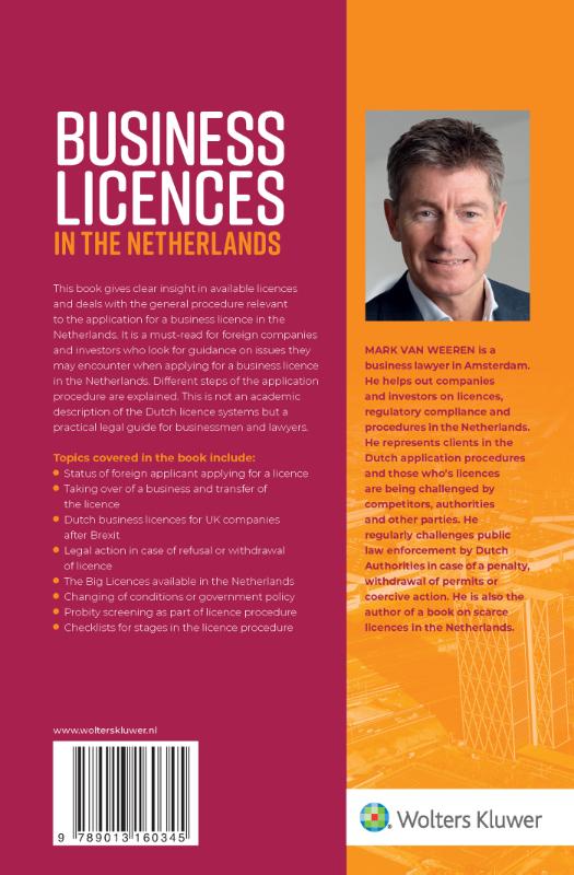 Achterkant van Business Licences in the Netherlands