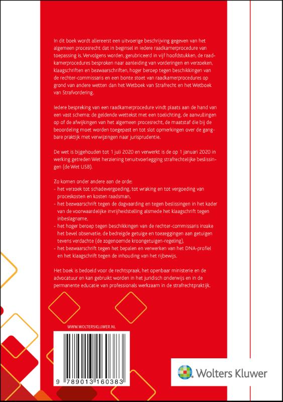 Achterkant van De raadkamerprocedures in strafzaken