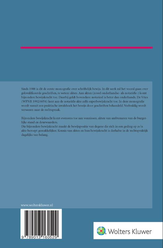 Achterkant van Schriftelijk bewijs