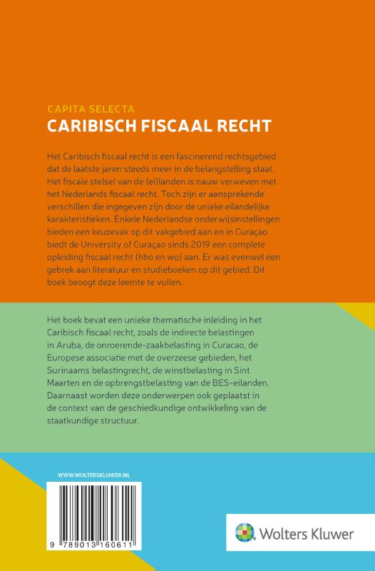 Achterkant van Capita selecta Caribisch fiscaal recht