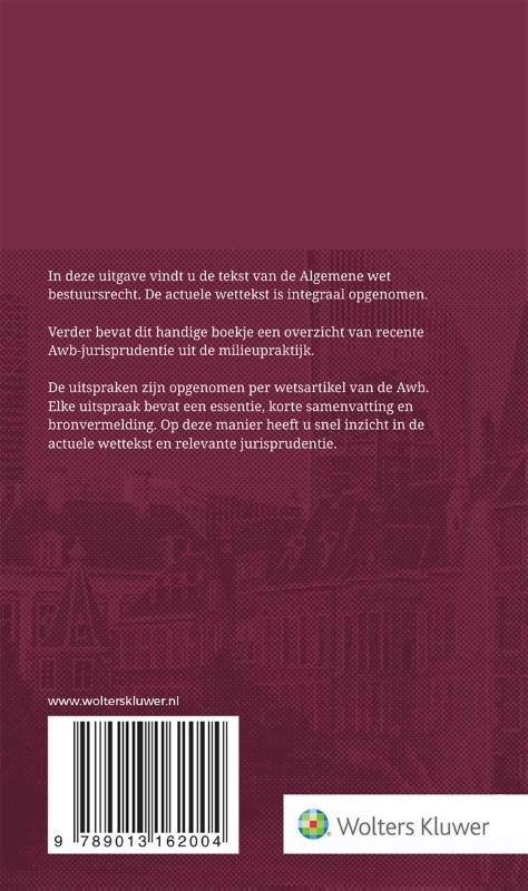 Achterkant van Tekstuitgave Algemene wet bestuursrecht 2021-2022