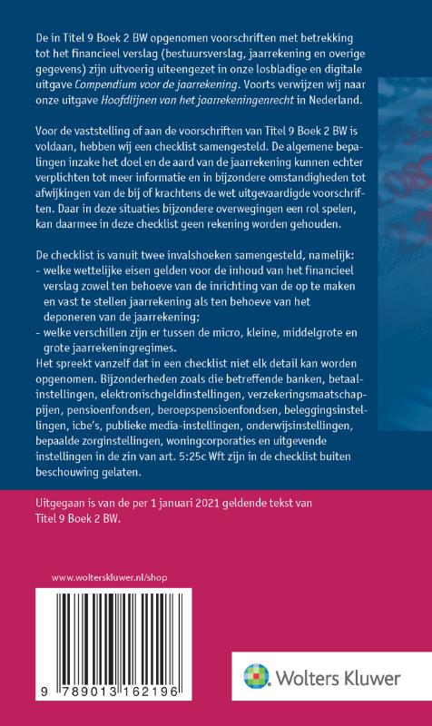 Achterkant van Checklist jaarrekening 2021