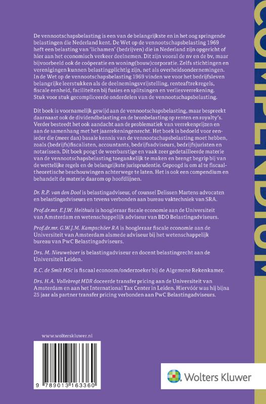 Achterkant van Compendium Vennootschapsbelasting