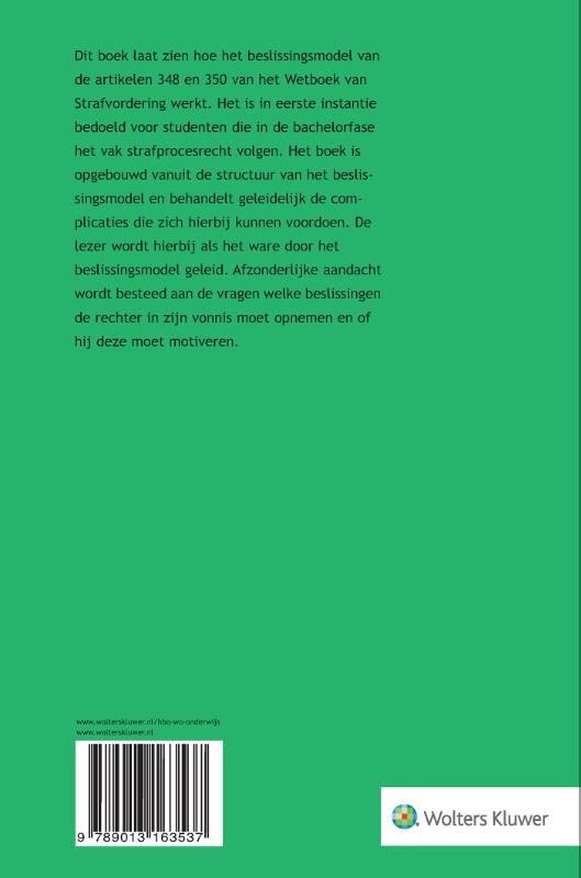 Achterkant van Het beslissingsmodel van 348/350 Sv