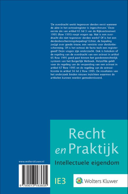 Achterkant van Enkele goederenrechtelijke aspecten van octrooirechten