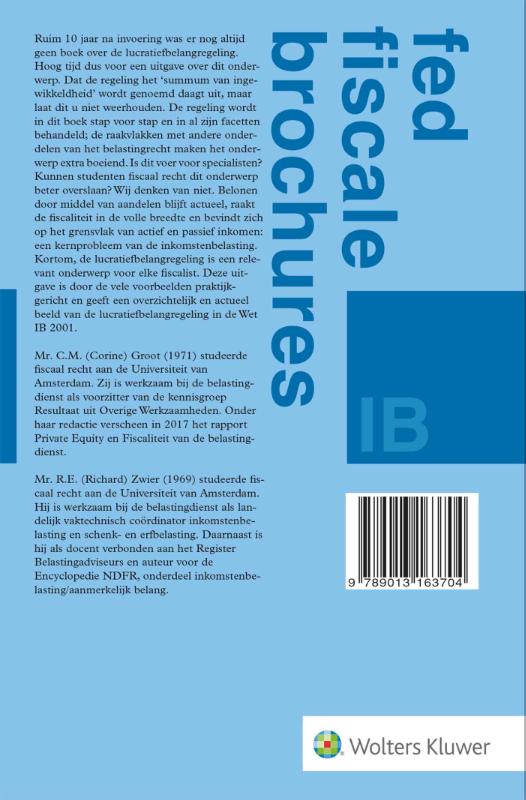 Achterkant van Lucratief belang in de Wet IB 2001