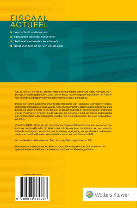 Achterkant van MDR EU-richtlijn inzake mandatory disclosure rules