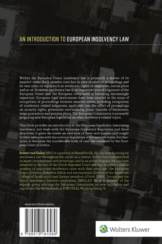 Achterkant van An Introduction to European Insolvency Law