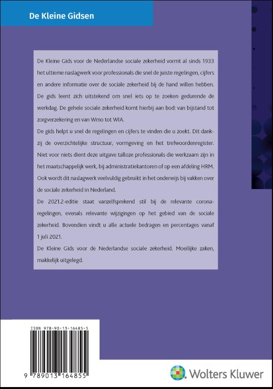 Achterkant van De Kleine Gids voor de Nederlandse sociale zekerheid 2021.2