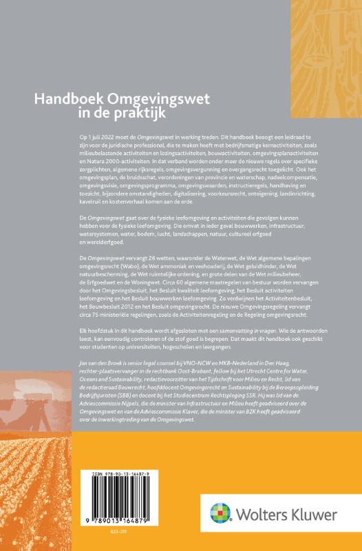 Achterkant van Handboek Omgevingswet in de praktijk