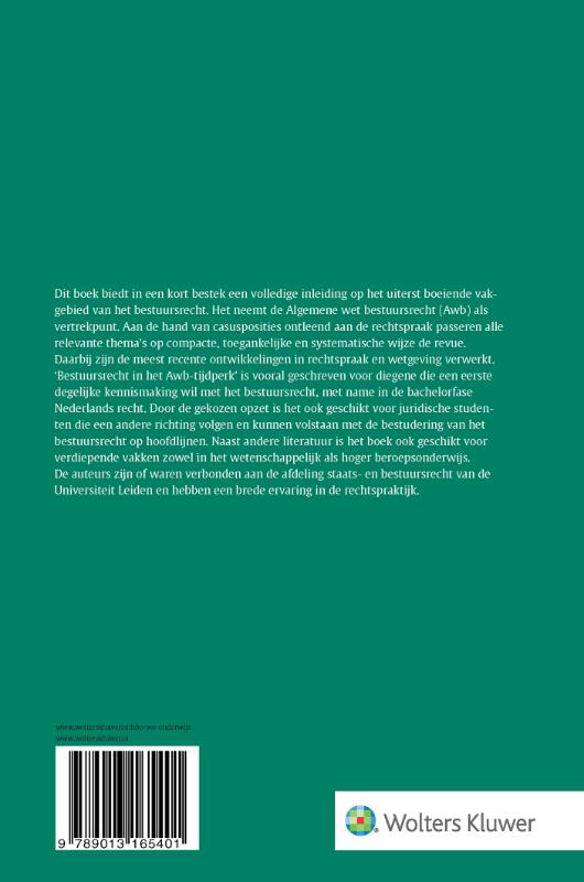 Achterkant van Bestuursrecht in het Awb-tijdperk