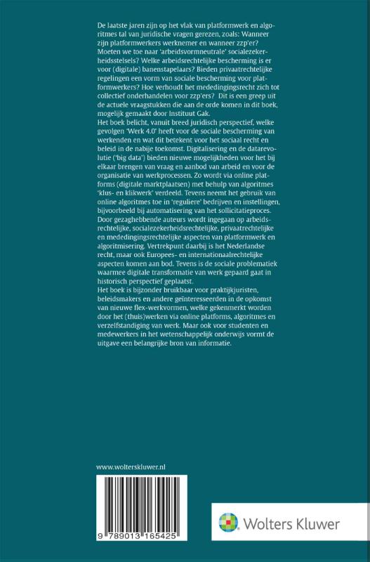 Achterkant van Platformisering, algoritmisering en sociale bescherming