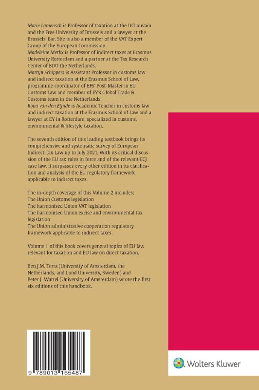 Achterkant van European Tax Law Volume 2 Indirect Taxation