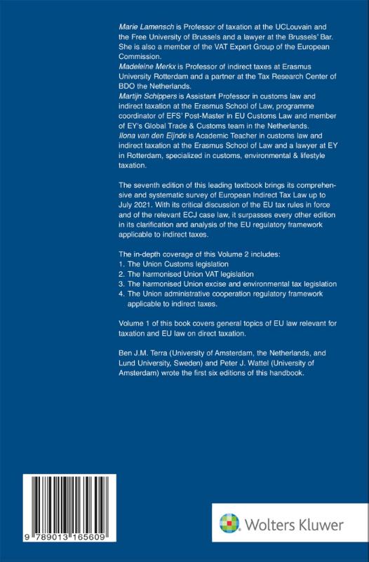 Achterkant van Studenteneditie European Tax Law Volume II