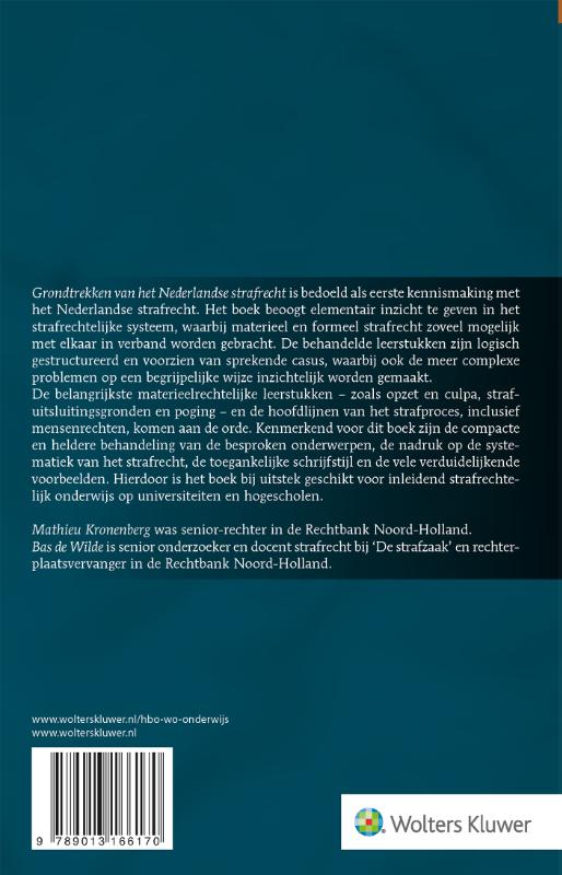 Achterkant van Grondtrekken van het Nederlandse strafrecht
