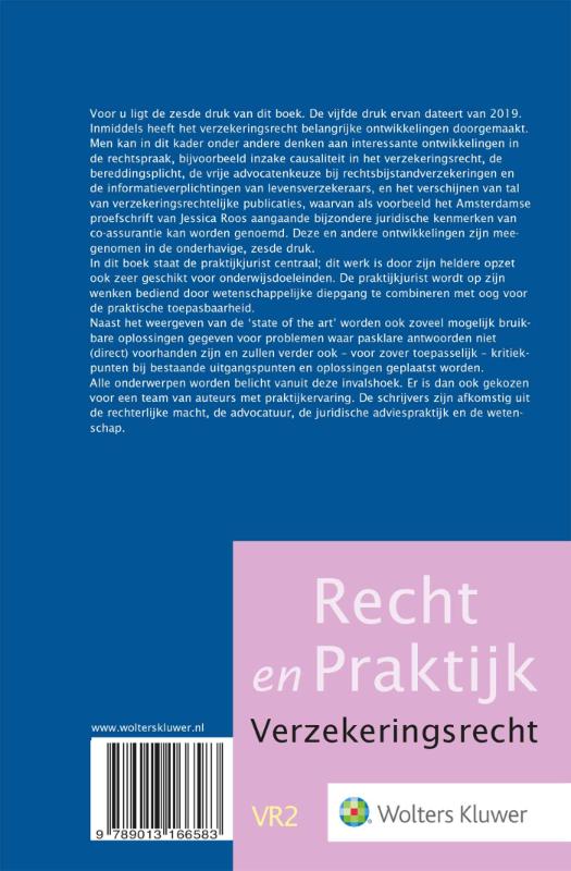 Achterkant van Verzekeringsrecht