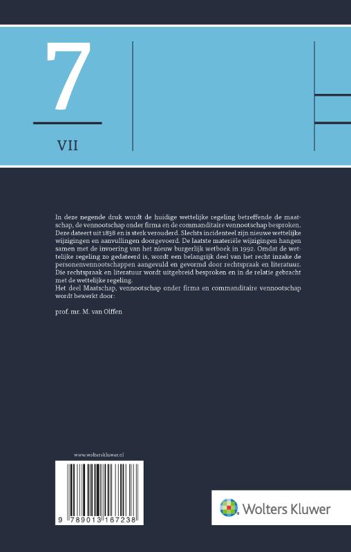 Achterkant van Asser 7-VII Maatschap, vennootschap onder firma en commanditaire vennootschap