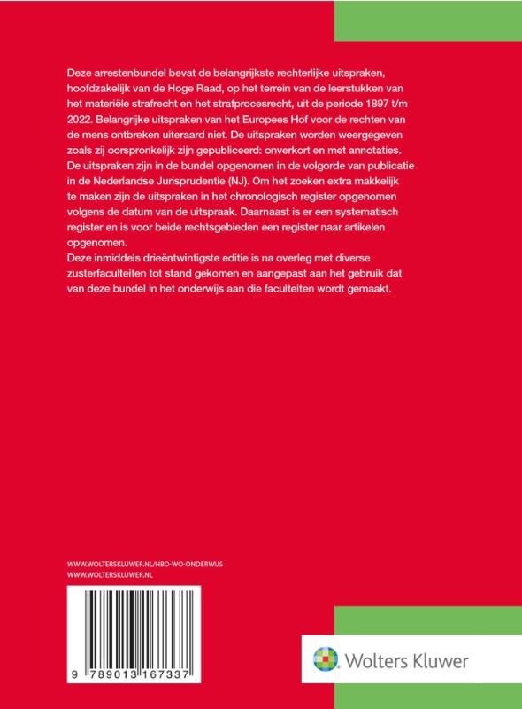 Achterkant van Arresten strafrecht/strafprocesrecht 2022