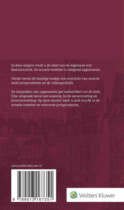 Achterkant van Tekstuitgave Algemene wet bestuursrecht 2022-2023