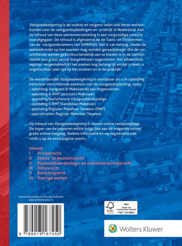 Achterkant van Vastgoedwetgeving 2022-2023