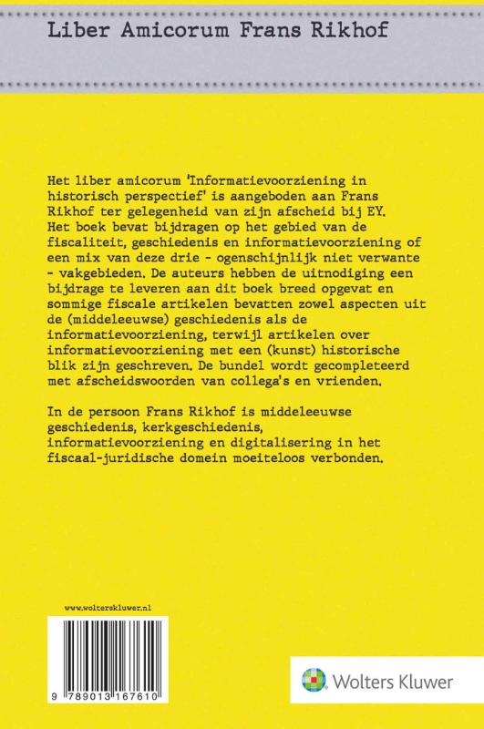 Achterkant van Informatievoorziening in historisch perspectief