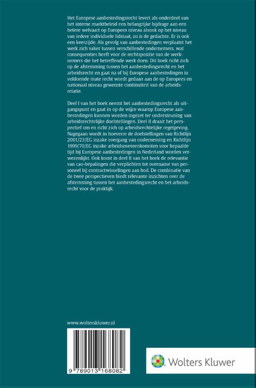 Achterkant van De continuïteit van de arbeidsrelatie bij aanbestedingen