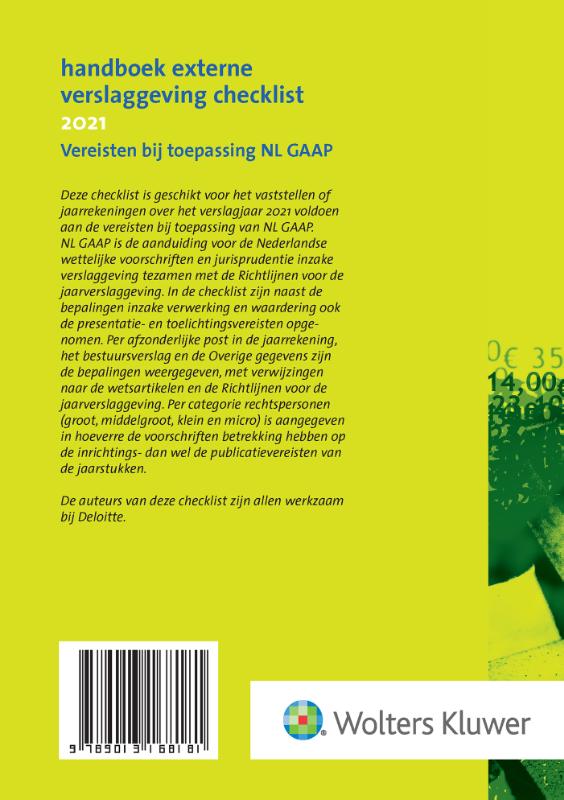 Achterkant van Handboek Externe Verslaggeving Checklist 2021
