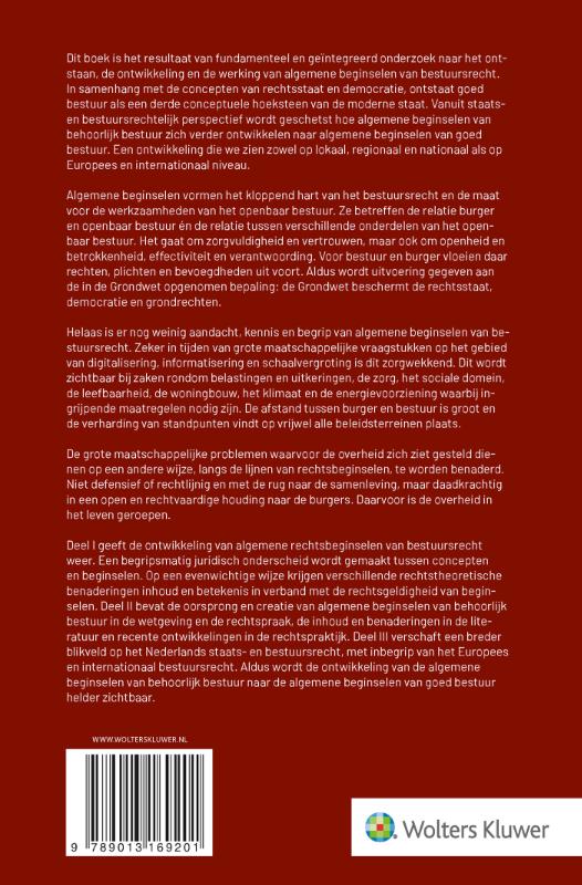 Achterkant van Algemene beginselen van bestuursrecht