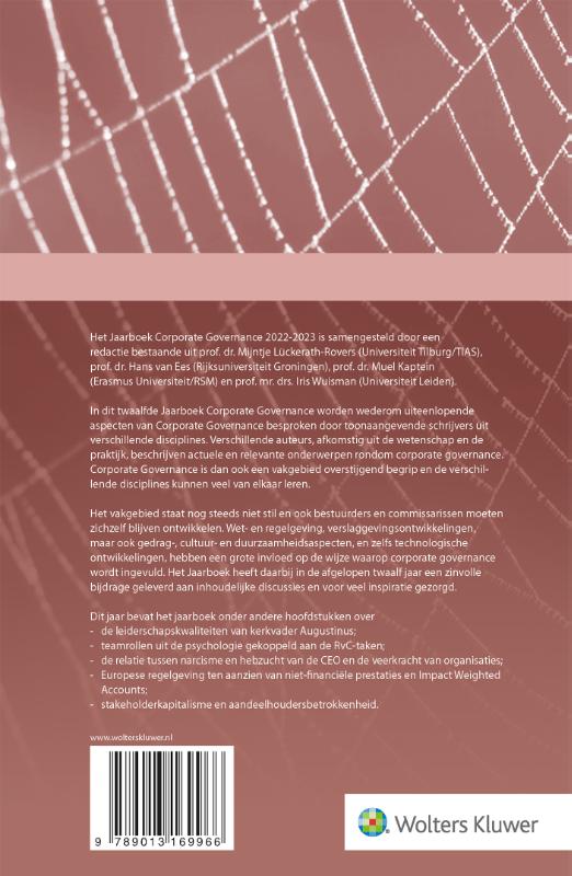 Achterkant van Jaarboek Corporate Governance 2022-2023