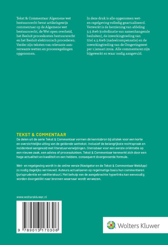 Achterkant van Algemene wet bestuursrecht