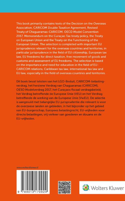 Achterkant van Texts on Caribbean, European and International Tax Law