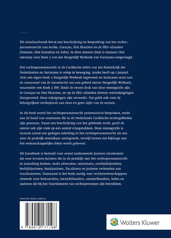 Achterkant van Kort begrip van het Nederlands Caribisch en Surinaams Rechtspersonenrecht
