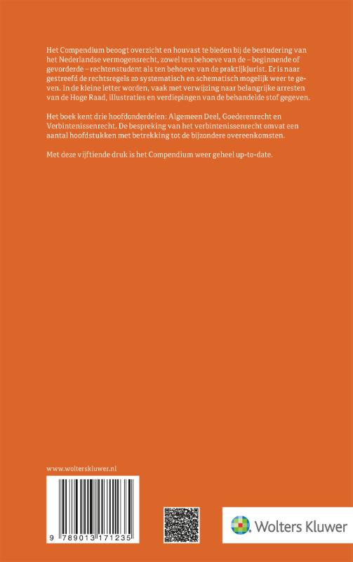 Achterkant van Compendium Nederlands vermogensrecht