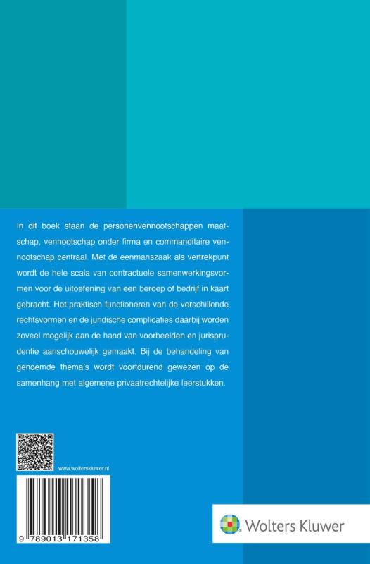 Achterkant van Contractuele samenwerkingsvormen in beroep en bedrijf