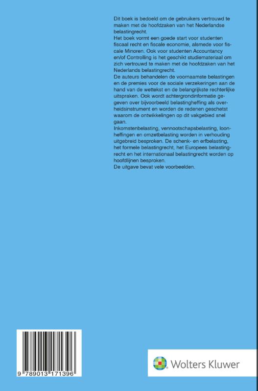 Achterkant van Belastingrecht in Hoofdlijnen