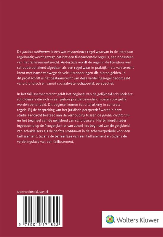 Achterkant van De rol van de paritas creditorum bij een faillissement