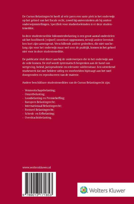 Achterkant van Studenteneditie